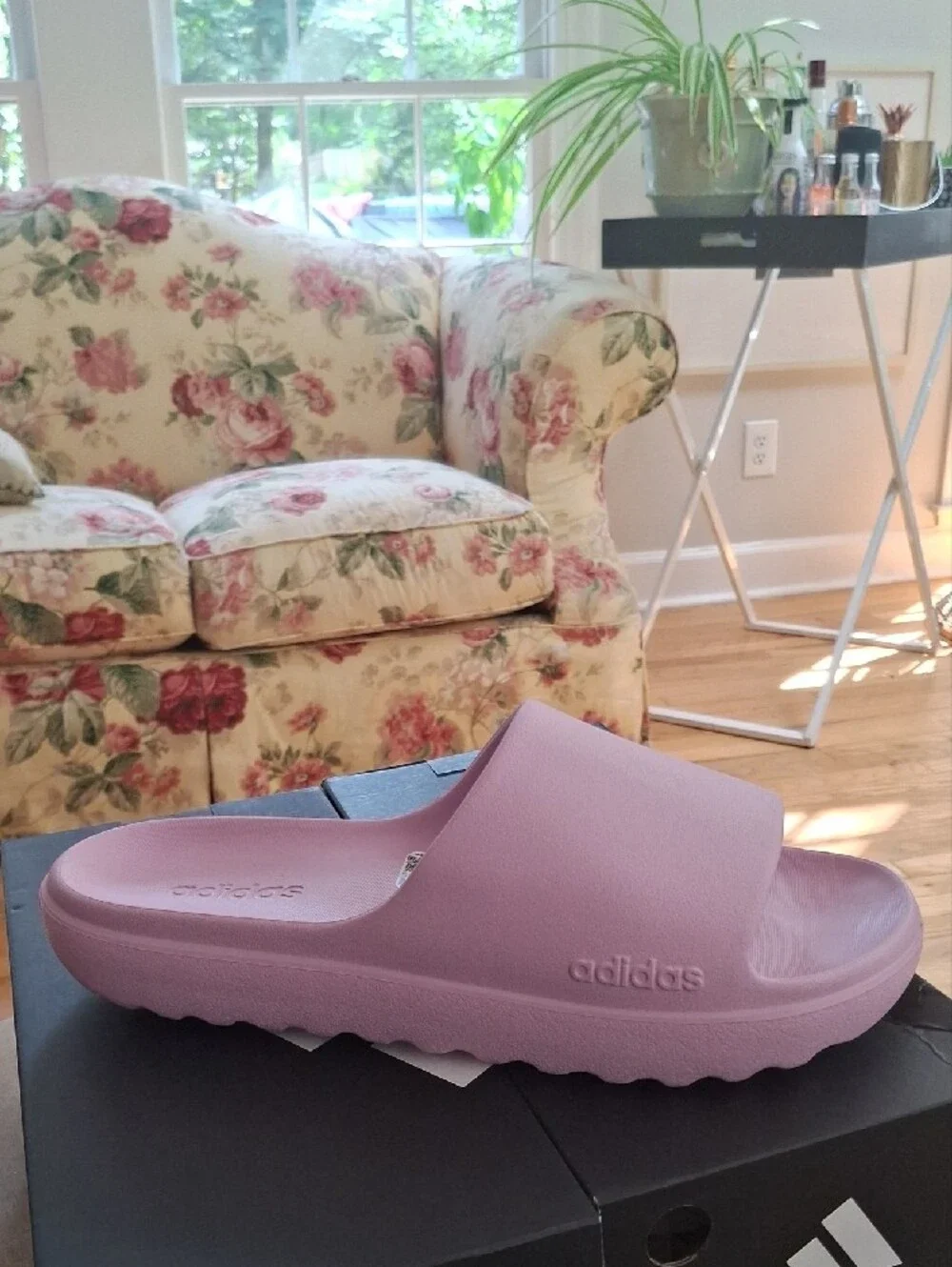 adidas Men's Light Pink Slide Sandals